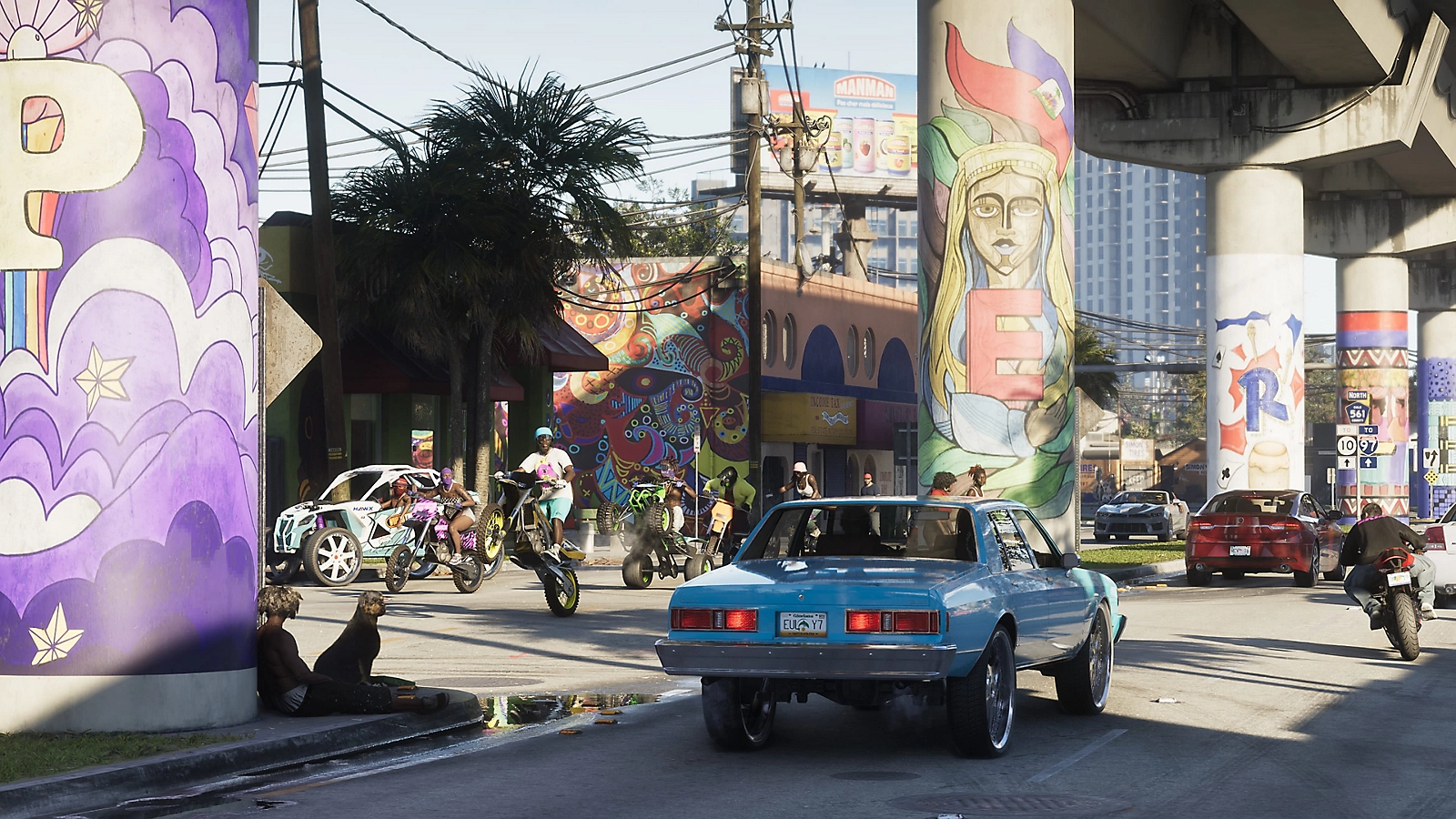 Urban street scene in Vice City